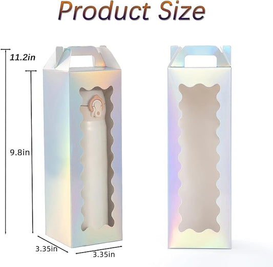 20 Pcs Tumbler Gift Boxes with Handle for Sublimation Glass Exhibition Boxes, Transparent Gift Box for 20oz & 30oz Drinking Glasses Jars Sublimation Glass Can Blanks,9.8 x 3.35 x 3.35 In (Laser)