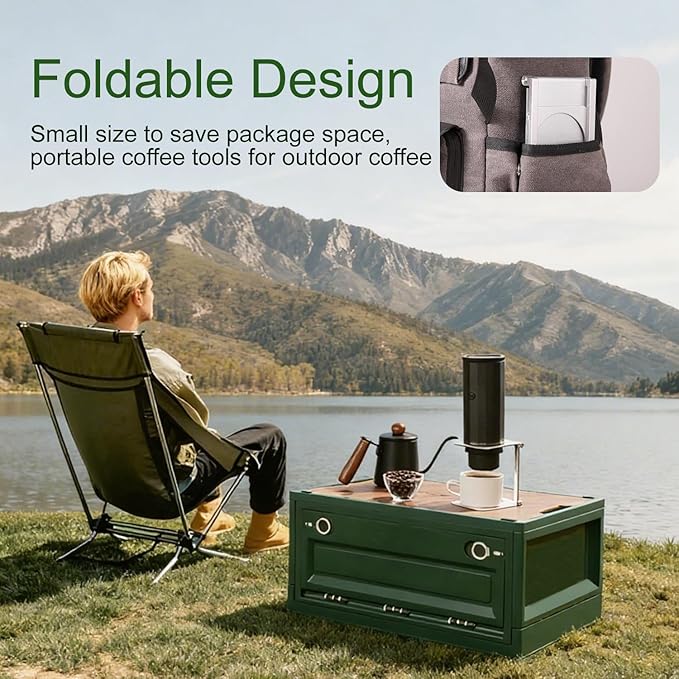 TYGHF Pour over Dripper Stand,Portable & Foldable Espresso Machine Stand,Office coffee stand with base,Suitable for office,home,camping