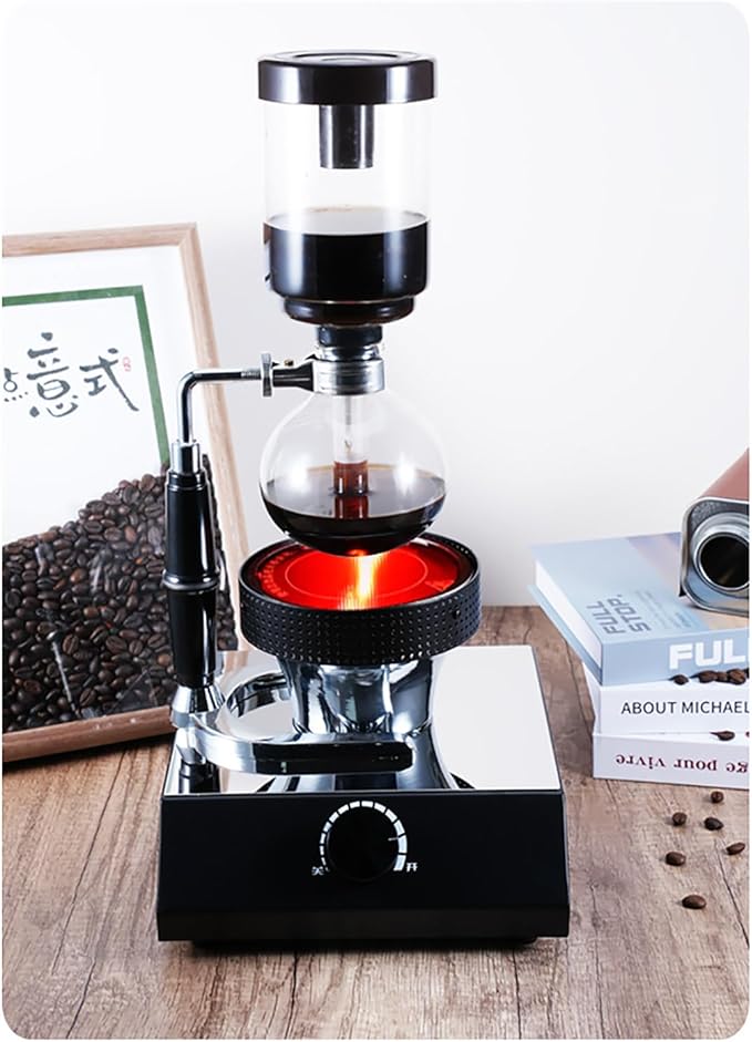 Vacuum Siphon Coffee Maker, Siphon Coffee Maker With Halogen Lamp Heater, Durable Glass, endure temperature extremes crack resistance & Adjustment Temperature for home and professional cafe