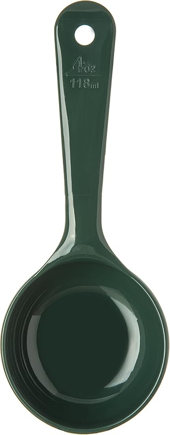 Carlisle FoodService Products Measure Miser Solid Measuring Spoon with Short Handle, 4 Ounces, Green (Pack of 12)