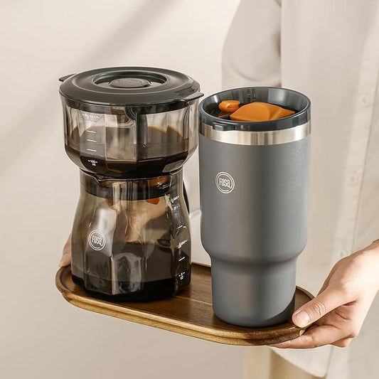 FOSA VacBrew - The Ultimate Hot & Cold Brew Vacuum Coffee Maker | 4-Program Timer with 17oz (500ml) Dual-Use Carafe (3 Programs Timer Vacuum Pump included)