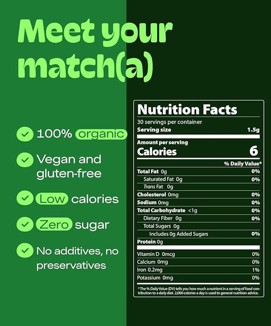 MatchaDNA Organic Matcha Powder Sticks x30 Pack (1.5g Each) – Instant Organic Matcha – Macha Green Tea Blend Unsweetened – Macha Powder Tea for Lattes, Drinks, Smoothies, Recipes, Healthy Beverage