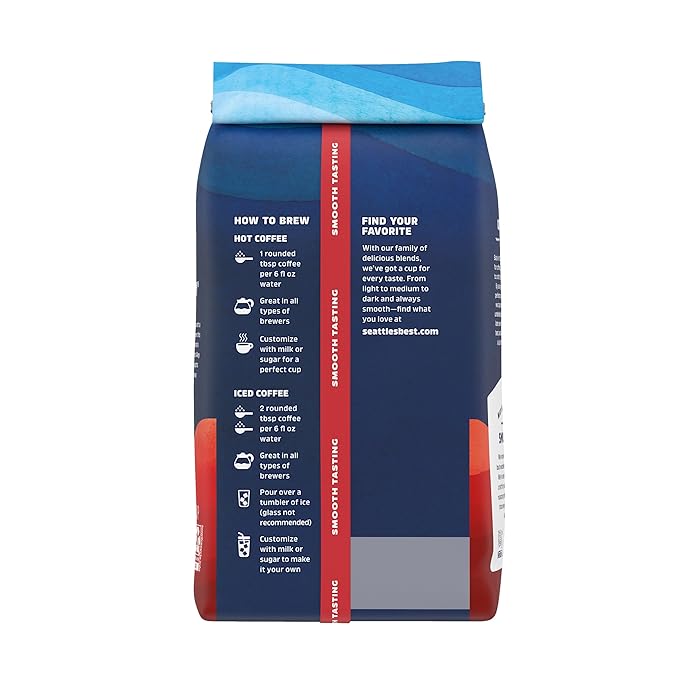Seattle's Best Coffee Post Alley Blend Dark Roast Ground Coffee | 12 Ounce Bags,(Pack of 12)