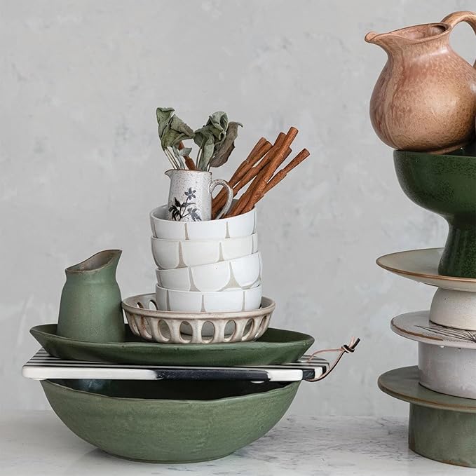 2oz Embossed Stoneware Creamer