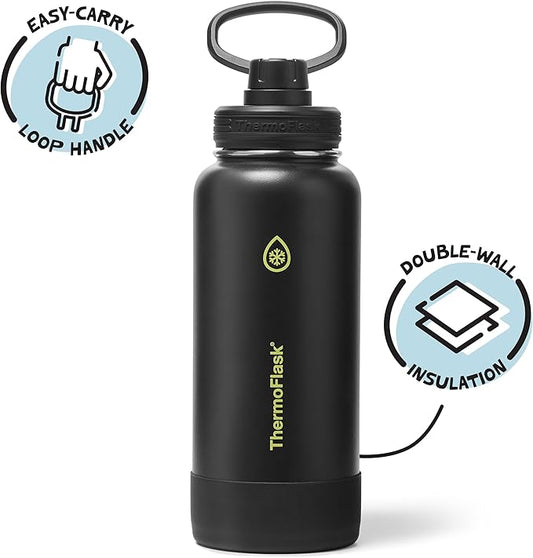 ThermoFlask 32 oz Double Wall Vacuum Insulated Stainless Steel Water Bottle with Spout Lid, Shadow Glow