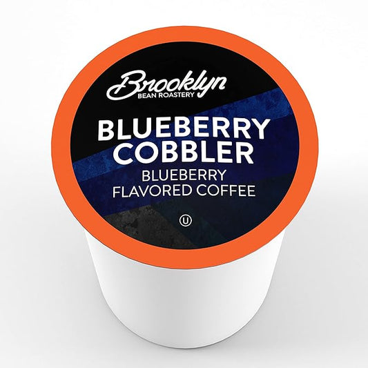 Brooklyn Beans Blueberry Cobbler Coffee Pods, Flavored Gourmet Pack, 40 Count - Compatible with Keurig 2.0 K Cup Brewers - Premium Quality, Rich and Smooth Taste, Single Serve Pods