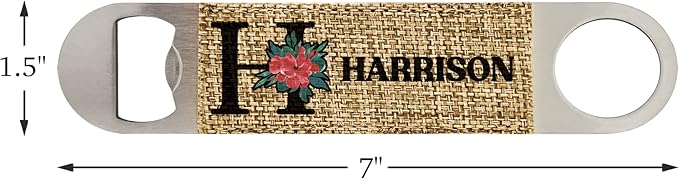 Smile Art Design Family Monogram Custom Bottle Opener Burlap Material Family Name Personalized Prints Personalized Gifts House Warming Wedding Gift Living Room Rustic Decor Style6