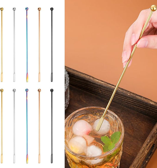 Coffee Stir Sticks, 10pieces 304 Stainless Steel Multifunctional Reusable Metal Stir Sticks For Bustling Pubs Dinner Parties