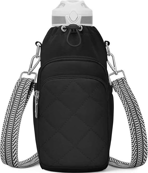 Water Bottle Bag Crossbody,Insulated Water Bottle Purse Crossbody Water Bottle Holder with Strap 40 oz