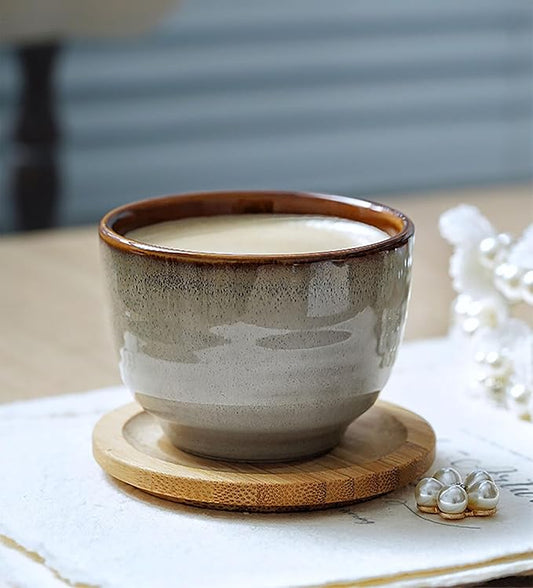 Lxuwbd Japanese Style Ceramic Tea Set, Tea Cup, Coffee Cup, Yerba Mate Set, Ceramic Mate Cup Set of 4 (5 colors)