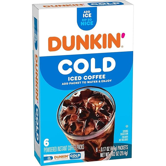 Dunkin' Cold Coffee Packet, 1.02 oz., 6/Box (8133401632)