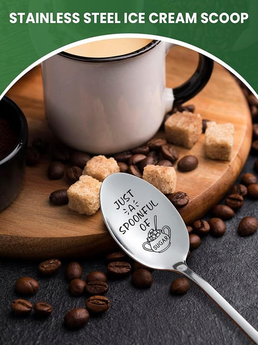 Just a Spoonful of Sugar Spoon, Funny Stainless Steel Coffee Sugar Spoon, Mary Poppins Gift for Coffee Lovers, Men, Women, Friends, Valentines Birthday Christmas Lover Gifts