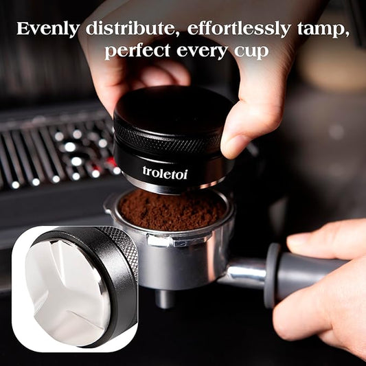 7 PCS Espresso Accessories Kit: 51mm Espresso Tamper, Coffee Distributor, Puck Screen, Dosing Funnel and WDT Tool Espresso Machine Accessories, Premium Espresso Tool Kit