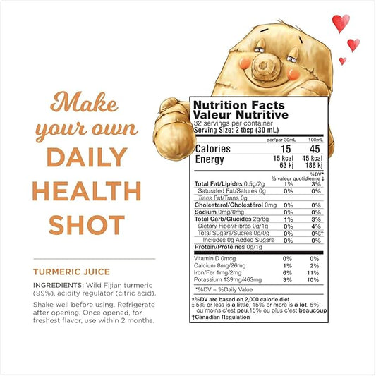 99% Pure Organic Turmeric Juice by The Ginger People – Digestive Health, Premium Quality, 32 Fl oz Bottle (Pack of 12)