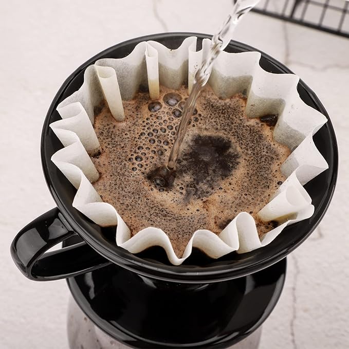 EUSOAR Drip Coffee Filter, 1-2 Cup Pack of 100 Mini Size Disposable White Unbleached Replacement Basket Coffee Filters Paper Sheets, for Home Commercial Dripper Pour Over and Drip Coffee Makers