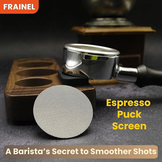 Espresso Puck Screen 150μm – 58.5mm x 1.7mm Reusable Stainless Steel Filter Tool, Metal Coffee Accessory & Water Dispersion Screen for 58mm Portafilter