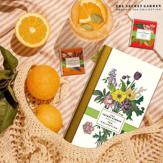 Life Plus Style Gourmet The Secret Garden Organic Tea Gift Set 80 Tea Bags 8 Flavors Green & Black Assorted Pack Sampler Tea Set Collection with Mango & Fruit Infusions Premium Birthday Gift for Women