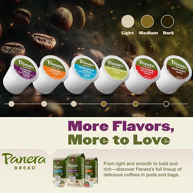 Panera Hazelnut Crème Ground Coffee - Light Roast 100% Arabica for Smooth Morning Brewing - Restaurant-Quality Flavored Coffee, Kosher Certified, 12oz Bag Pack of 6 (72 oz Total)