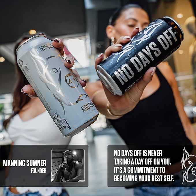 NO DAYS OFF Premium Sparkling Water - 12 Pack,16 fl oz, Unflavored - Ultra-Purified Reverse Osmosis with Gentle Carbonation, BPA-free 100% Recyclable Cans