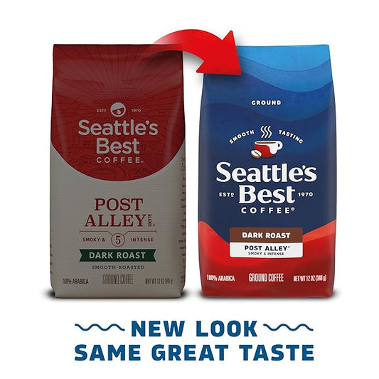 Seattle's Best Coffee Post Alley Blend (Previously Signature Blend No. 5) Dark Roast Ground Coffee, 12 Ounce (Pack of 1)
