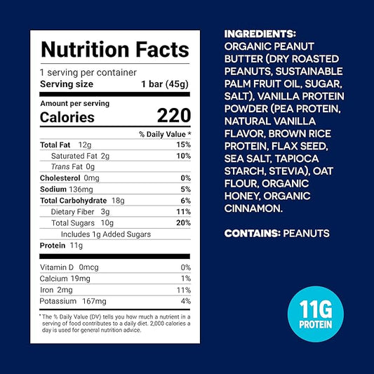 FROPRO Plant Protein Snack Bars - Plant Based Protein Bars, All-Natural, Gluten, Dairy, & Soy Free, High Protein Bars with Low Calories | Vanilla, 12 Pack