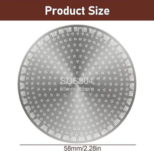 2 Pack 58mm Espresso Puck Screens, 1.7mm Thick 150μm Stainless Steel Filter Plates, Reusable Lower Shower Screens for Standard 58mm & E61 Portafilter Baskets, Anti-Channeling Tools