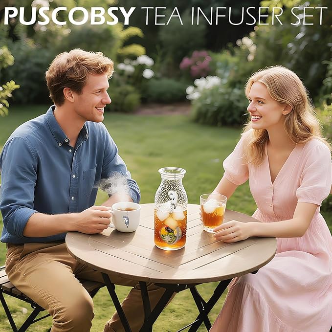 Cat Tea Infuser Set 2PCS, Loose Leaf Tea Strainers with Cute Alloy Charm, Stainless Steel Mesh Steeper for Flower Fruits Spices Herbal Tea and Cold Brew