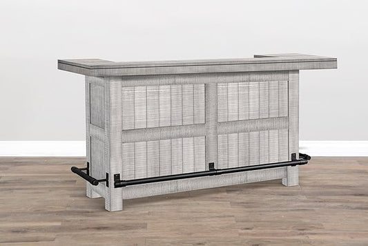 80 - Inch Alpine Bar Cabinet, 3-Tier Home Bar Cabinet (Alpine Grey Finish)