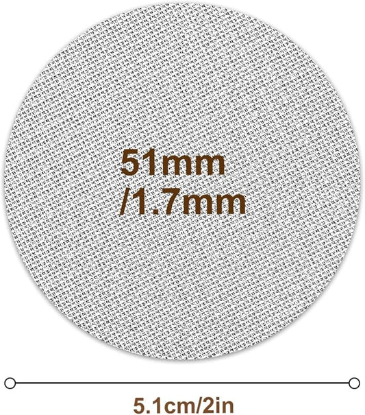 Espresso puck screen 51mm 2 Pack & Walnut Puck screen stand, 316 Stainless Steel Espresso Accessories, Professional Tool for Portafilter Filter Basket