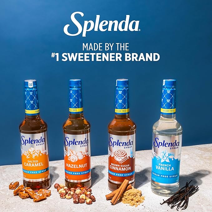 Splenda Coffee Syrup, Salted Caramel, Sugar Free, Flavored Liquid Syrups for Drinks, 750 ml Bottle