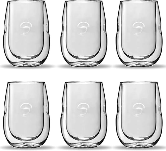 Ozeri Moderna Artisan Series Double Wall Insulated 10 oz Wine Glasses, Set of 6