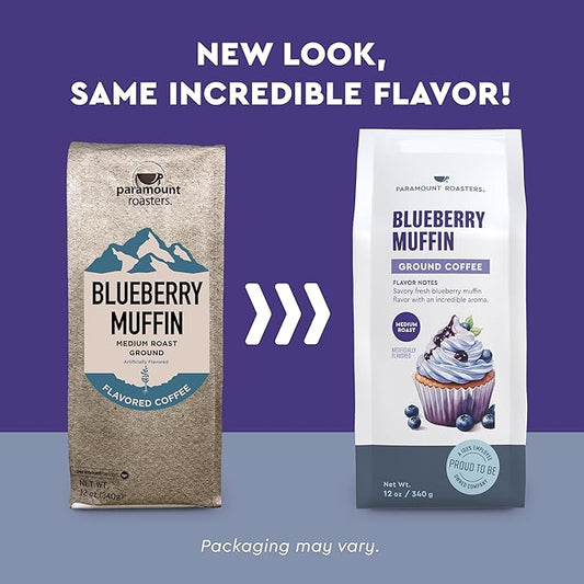Paramount Roasters Blueberry Muffin Flavored Ground Coffee, 12 oz medium roast, Paramount Coffee Company