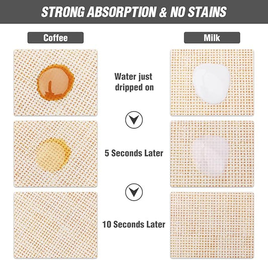 DK177 Coffee Mat - Dish Drying Mat for Kitchen Counter, Hide Stain, Absorbent with Waterproof Rubber Backing, Fit Kitchen Dish Rack Bar Accessories (Coffee Bar, 19" x 12")