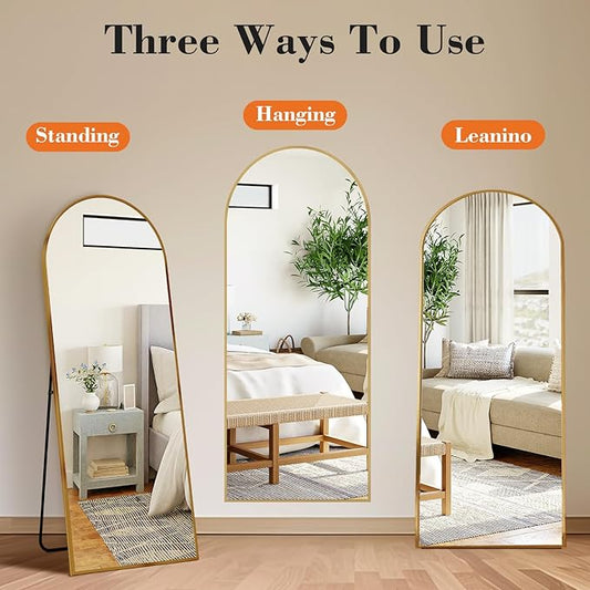 NEWBULIG Full Length Mirror, Upgraded Body Wall Mirrors with Shatter-Proof Glass, Floor Standing Mirror, Home Wall Decor