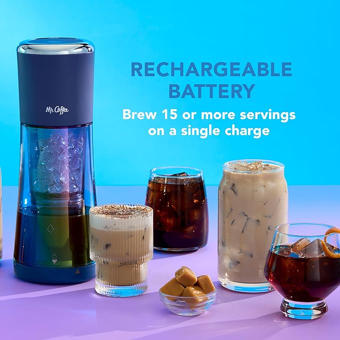Mr. Coffee® Express Cold Brew Coffee Maker, 10-Minute Cold Brew Coffee Machine, Indigo