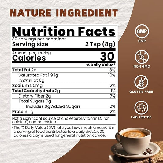 Mushroom Coffee with Cocoa Powder, 10 in 1 Mushroom Blend Instant Powder, Coconut & MCT | Focus, Energy, Immunity | Sugar Free, Vegan, Gluten-Free, Non-GMO | 30 Servings, 8.5 Oz