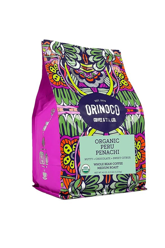 Orinoco Organic Peru 2.5lb bag, Medium Roast, Whole Bean Coffee, 100% Organic Arabica beans