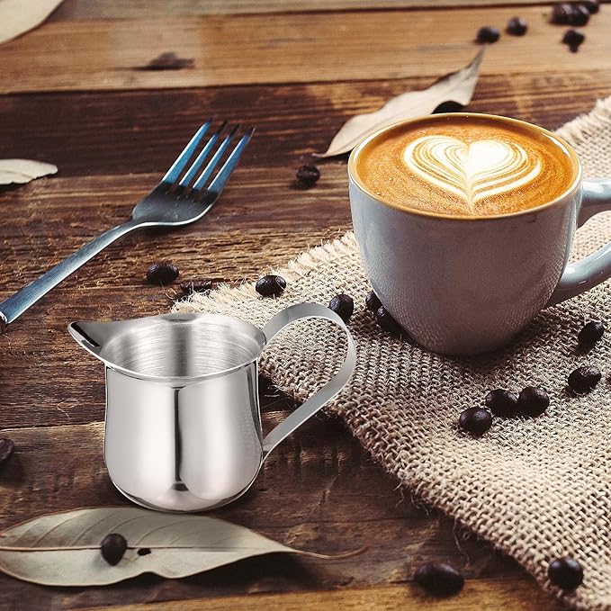 Stainless Steel Espresso Pitcher 50Ml Small Milk Frothing Cup with Scale Design Metal Cream Frothing Jug for Coffee Latte Art 4Pcs Set Household Use