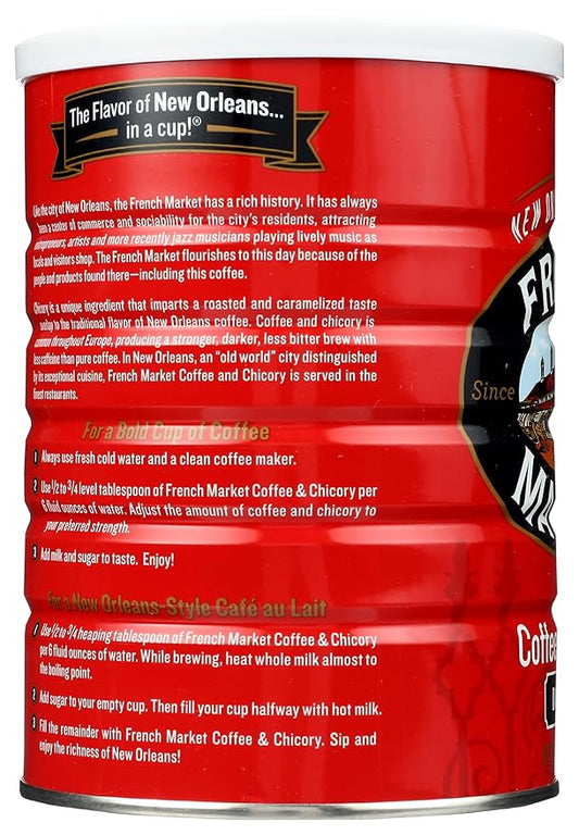 French Market Coffee & Chicory Dark Roast Ground Coffee, 12oz Can (Pack of 1)