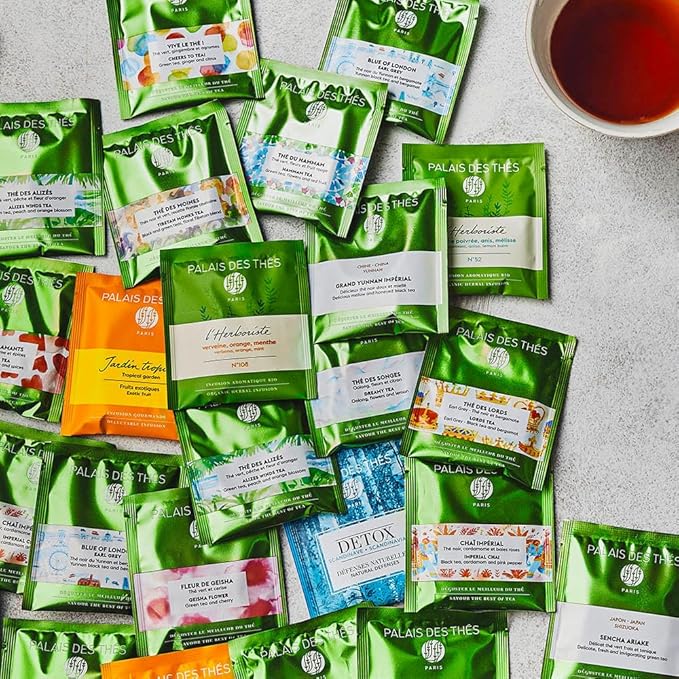 Palais des Thés - Alizes Winds Green Tea - Peach & Orange Blossom - Premium Tea Bags, Serves 20 Cups