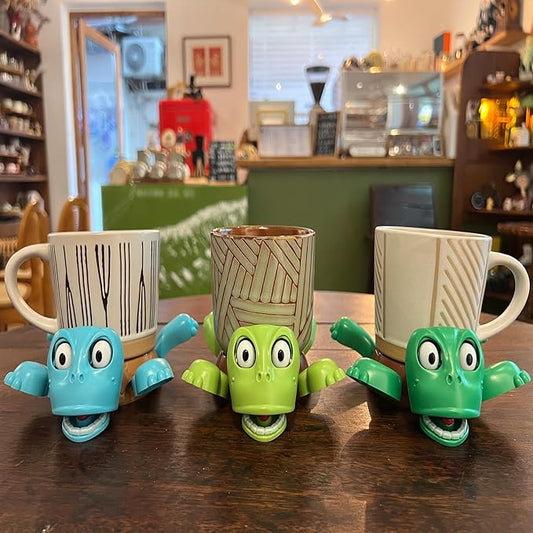 XYG® Turtle Coaster, Turtle Cup Holder with Funny Expression 3 PCs Cup Holder with Liftable Limbs, Expressive Face for Turtles Sea Tortoise Lover Gag Gifts Home Table Decor(3pc Blue Light Green Green)