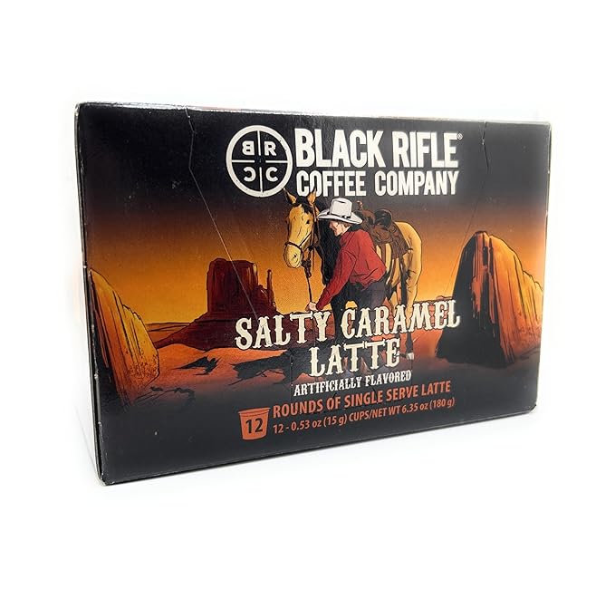 Black Rifle Coffee Company Salty Caramel, 12 Count, Medium Roast K Cups - Single Serve K Cups Coffee Pods - Kcup Pods Compatible with Keurig 1.0 & 2.0 - Made from Arabica Beans