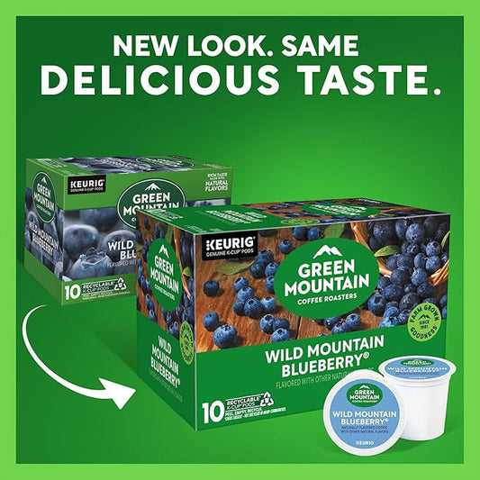 Green Mountain Coffee Roasters Wild Mountain Blueberry Keurig Single-Serve K-Cup pods, Light Roast Coffee, 60 Count (6 Packs of 10)
