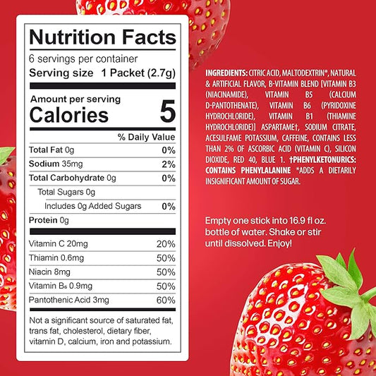 PeakH20 Electrolytes Powder Hydration Packets | Strawberry | 72 Servings | Sugar Free Water Flavor Packets for Workout Recovery