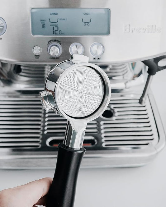 Normcore 54mm Precision High Extraction Filter Basket 18g, Fits Breville Sage Espresso Machines, 0.8mm Thick Stainless Steel, Includes 53.3mm Puck Screen, 200 Espresso Paper Filters