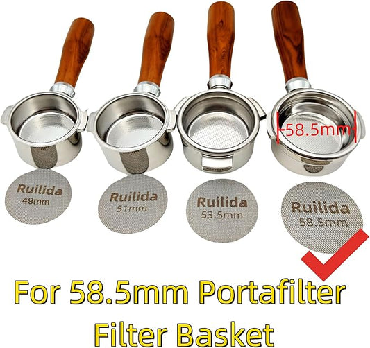 2 Packs Espresso Puck Screen 58.5mm, Reusable 1.7mm Thickness 150μm 316 Stainless Steel Professional Barista Coffee Filter Mesh Plate for Espresso Portafilter Filter Basket (58mm-58.5mm)