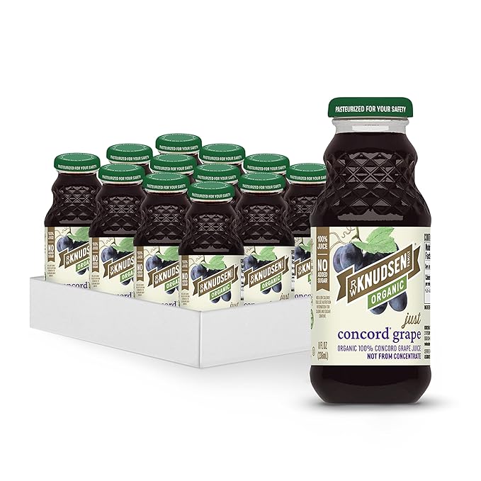 R.W. Knudsen Organic Just Concord Grape Juice, 8 fl oz (12 Pack)