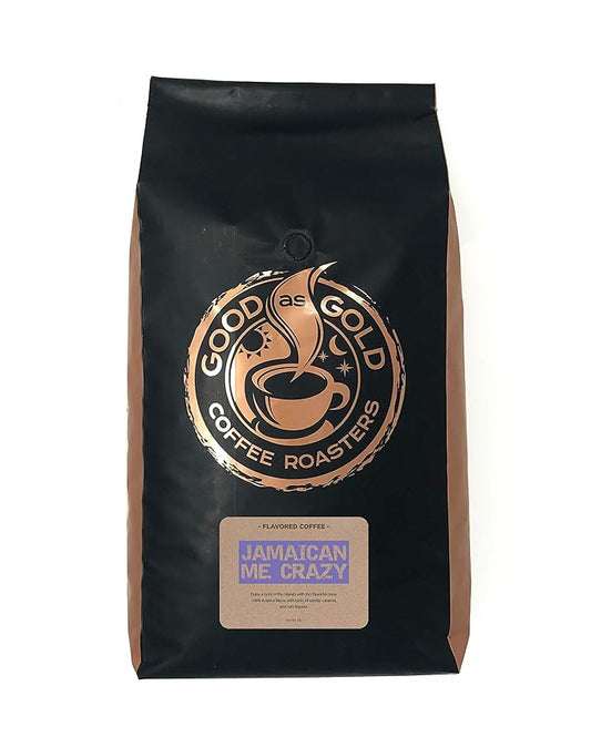 Jamaican Me Crazy Coffee Beans, Flavored Whole Bean, 5 Pound Bag Good As Gold Coffee Roasters