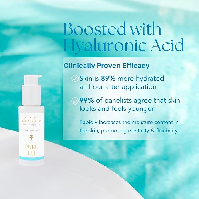 PURE FIJI Hydrating Body Lotion Travel Size, White Gingerlily (3oz/90ml)