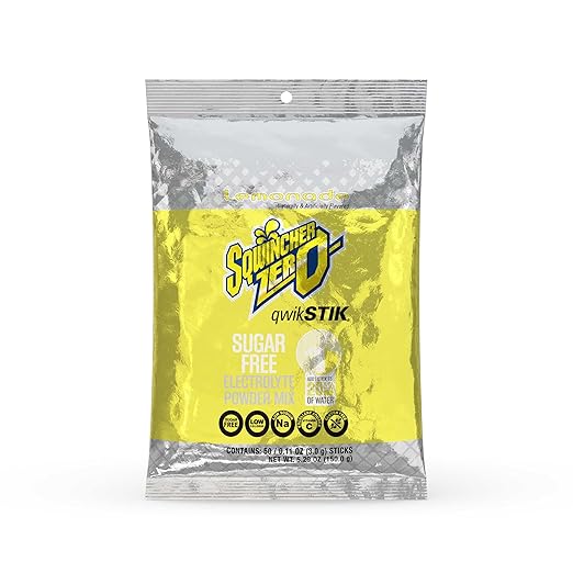 Sqwincher Zero Sugar Hydration Bundle with Lemonade Drink Mix (50 Pack) and Assorted Flavor Freezer Pops (50 Count)